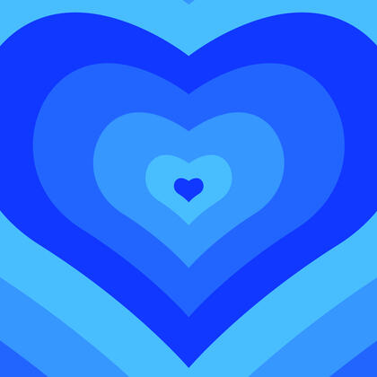 An aesthetic background of a series of hearts in blue.